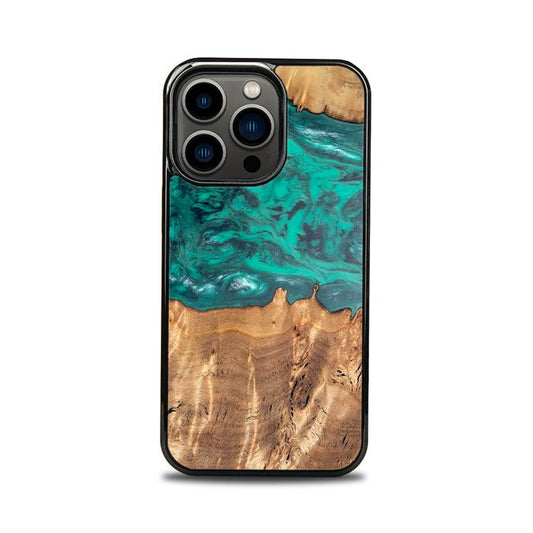 iPhone 13 Pro Handyhülle aus Kunstharz und Holz - Synergy#D112