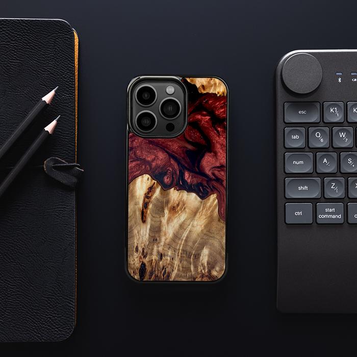 iPhone 13 Pro Etui na telefon z żywicy i drewna - Synergy#D121