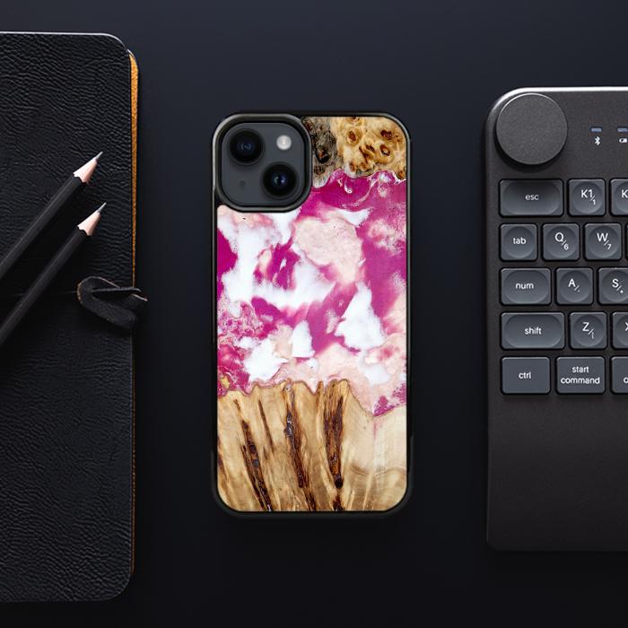 iPhone 14 Plus Etui na telefon z żywicy i drewna - Synergy#D124