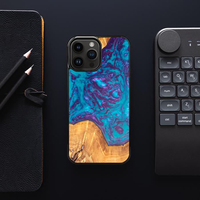 iPhone 14 Pro Max Etui na telefon z żywicy i drewna - Synergy#B28