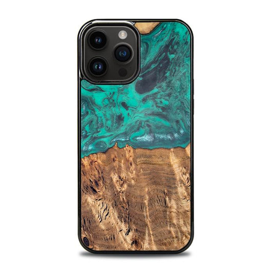 iPhone 14 Pro Max Handyhülle aus Harz und Holz - Synergy#D108