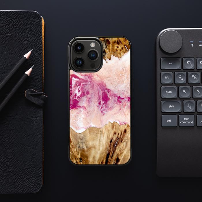 iPhone 14 Pro Max Etui na telefon z żywicy i drewna - Synergy#D119
