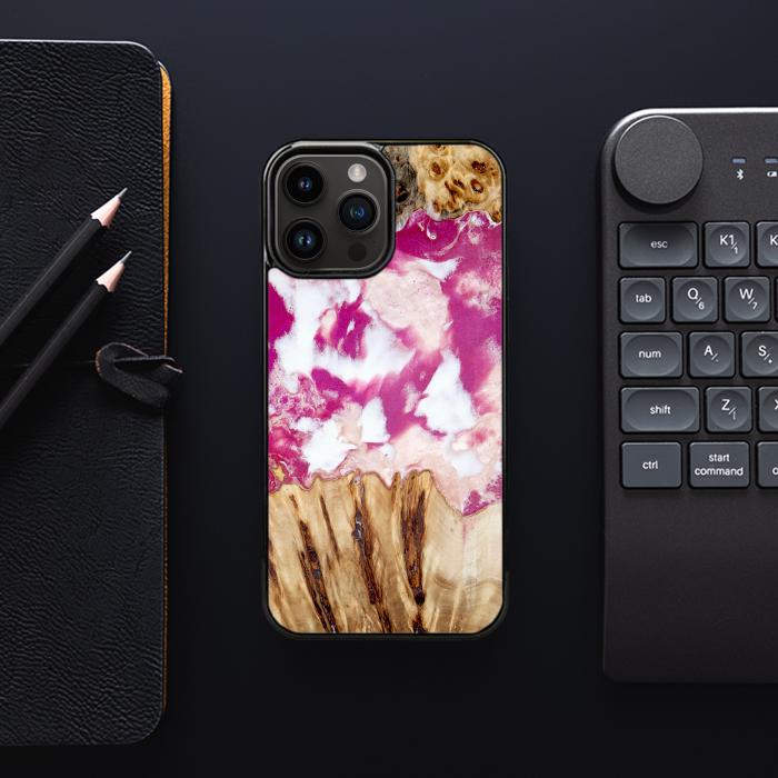 iPhone 14 Pro Max Etui na telefon z żywicy i drewna - Synergy#D124