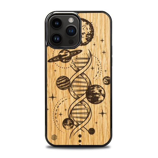 iPhone 14 Pro Max Drewniane etui na telefon - Space DNA (dąb)