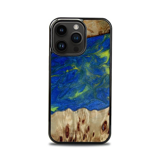iPhone 14 Pro Handyhülle aus Kunstharz und Holz - Synergy#D102