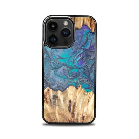 iPhone 14 Pro Handyhülle aus Harz und Holz - Synergy#D107