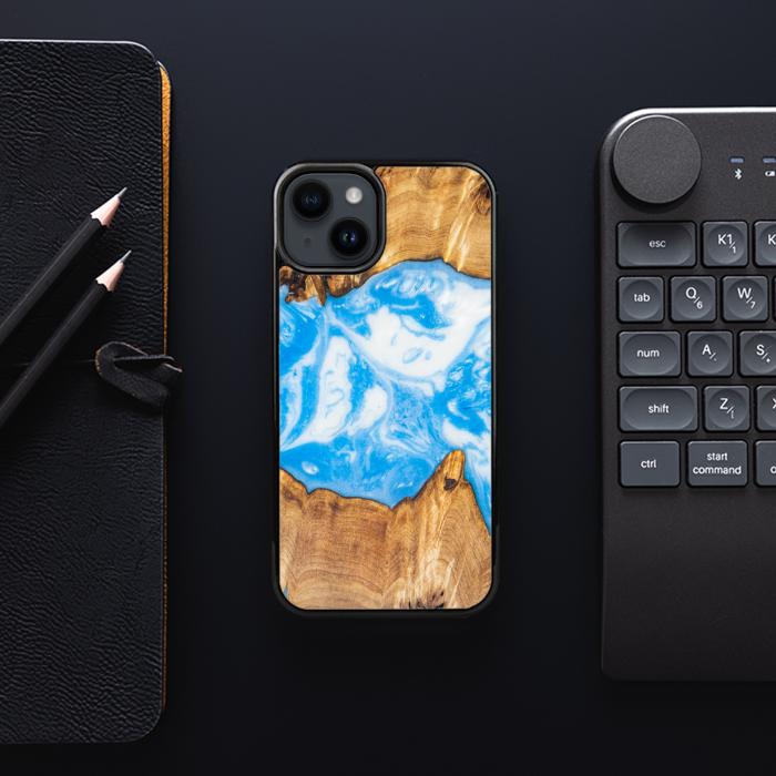 iPhone 14 etui na telefon z żywicy i drewna - Synergy# A34