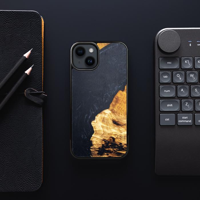 iPhone 14 etui na telefon z żywicy i drewna - Synergy#B18