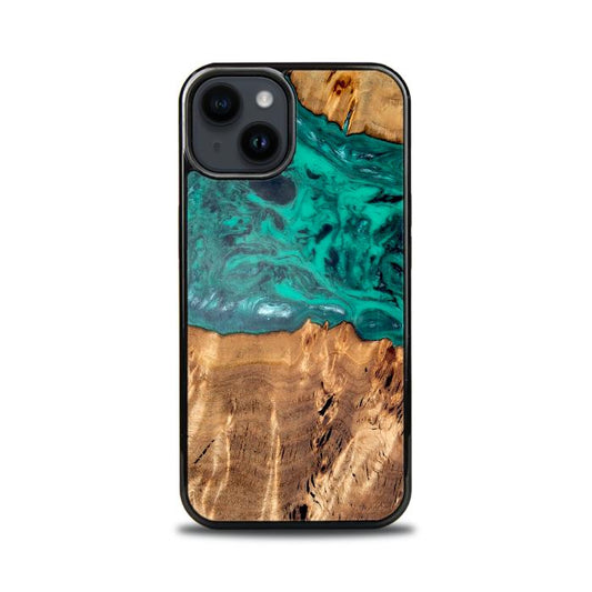 iPhone 14 etui na telefon z żywicy i drewna - Synergy#D133