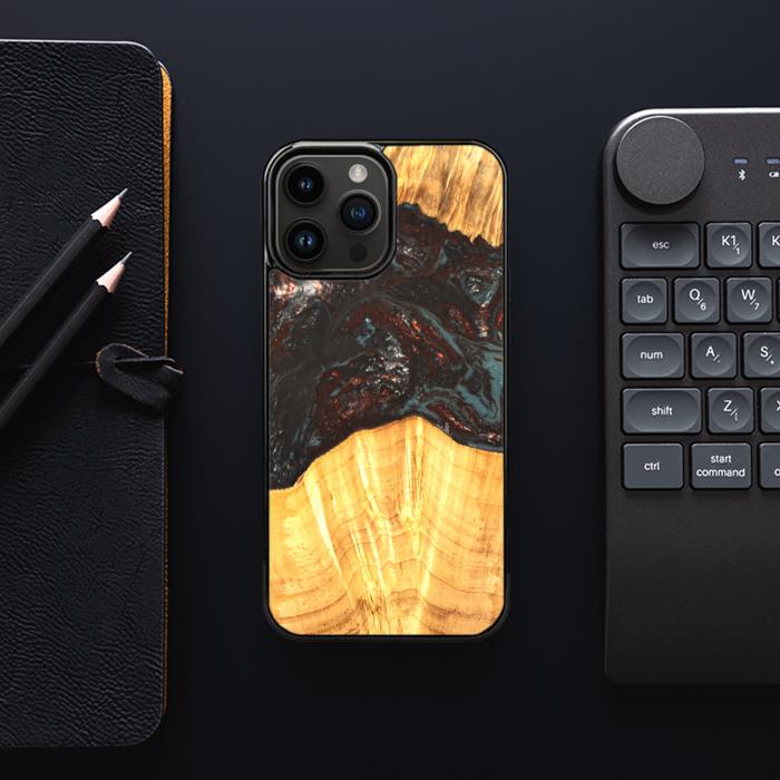 iPhone 15 Pro Max Etui na telefon z żywicy i drewna - SYNERGY#B42