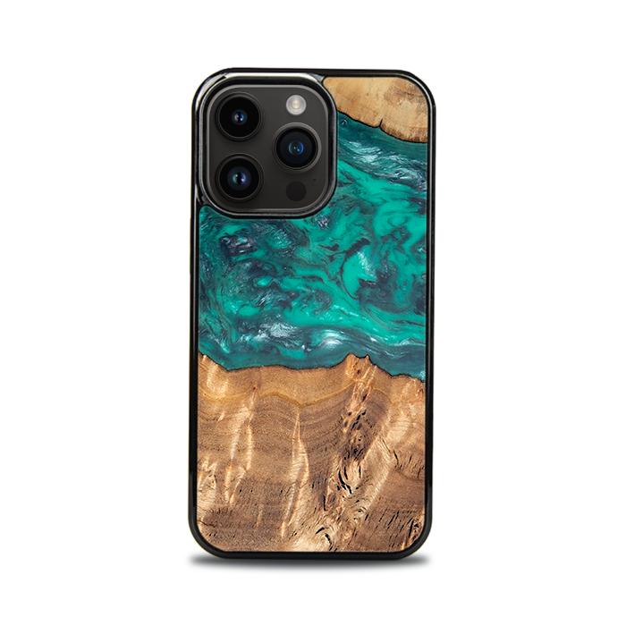 iPhone 15 Pro Etui na telefon z żywicy i drewna - Synergy#D109