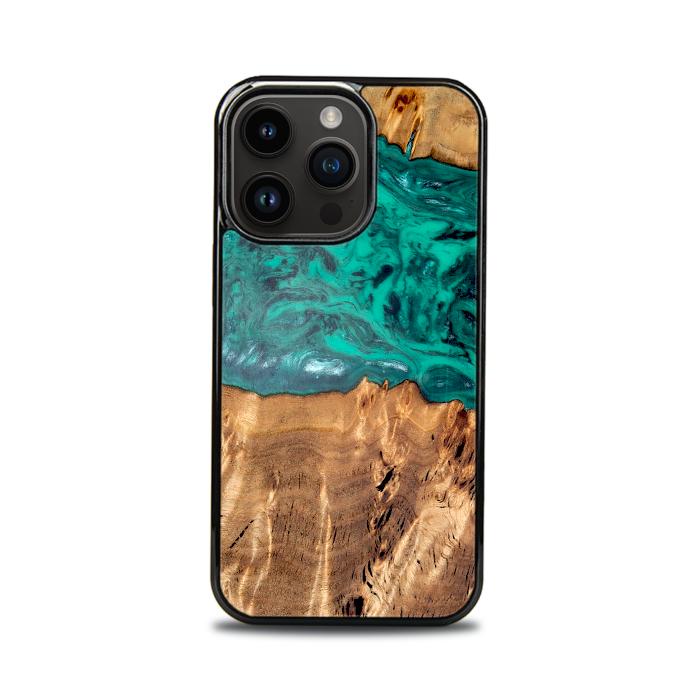 iPhone 15 Pro Etui na telefon z żywicy i drewna - Synergy#D133