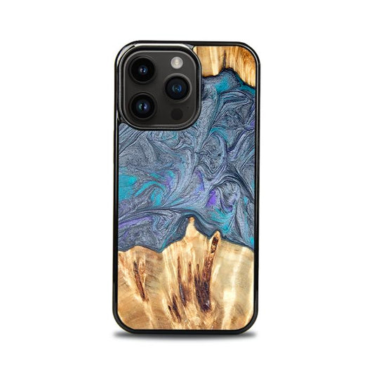 iPhone 15 Pro Handyhülle aus Harz und Holz - Synergy#D135