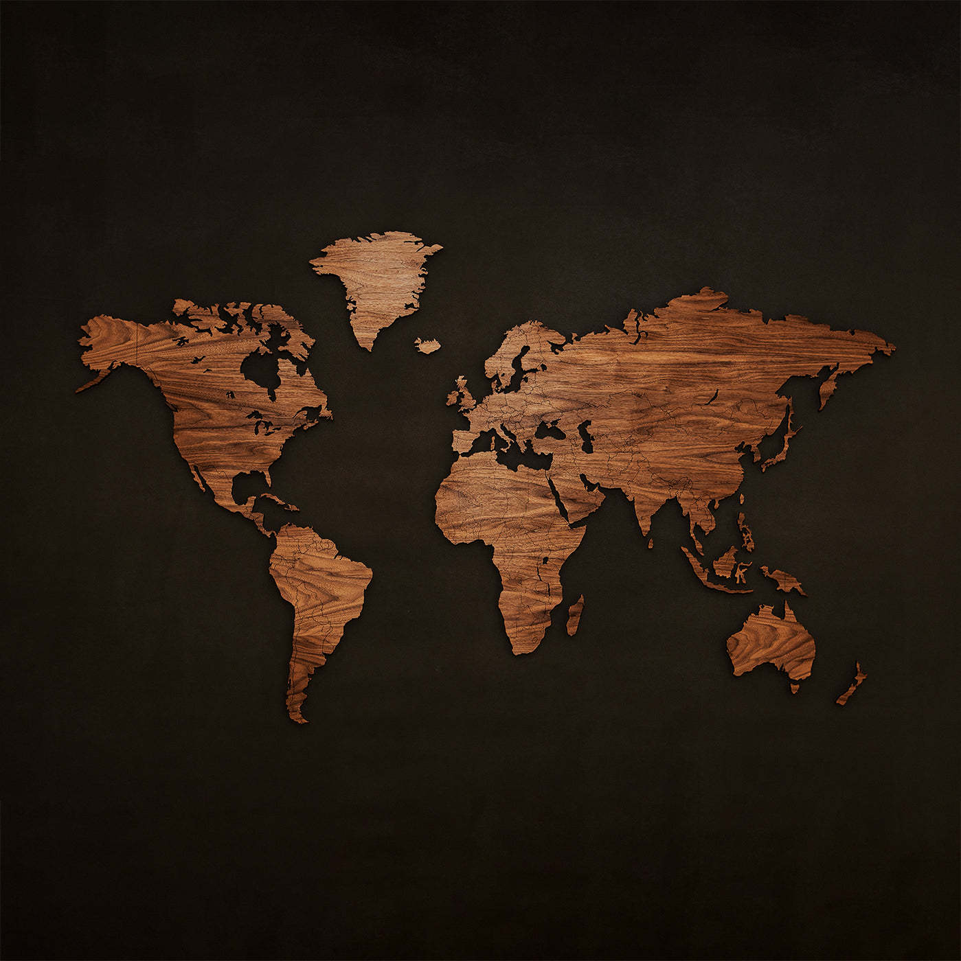 Drewniana magnetyczna mapa świata olejowany orzech
