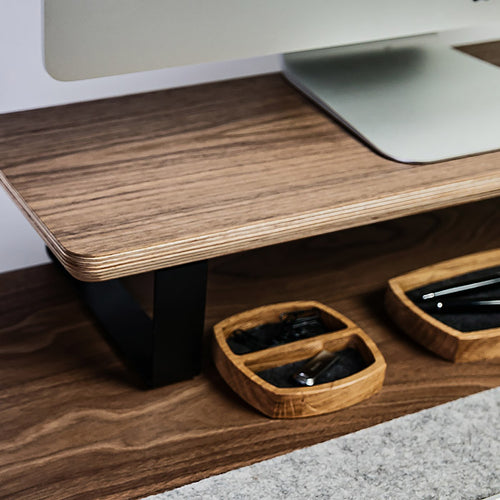 Monitor Stand (Wood) Monitor Riser Short Walnut Shelf
