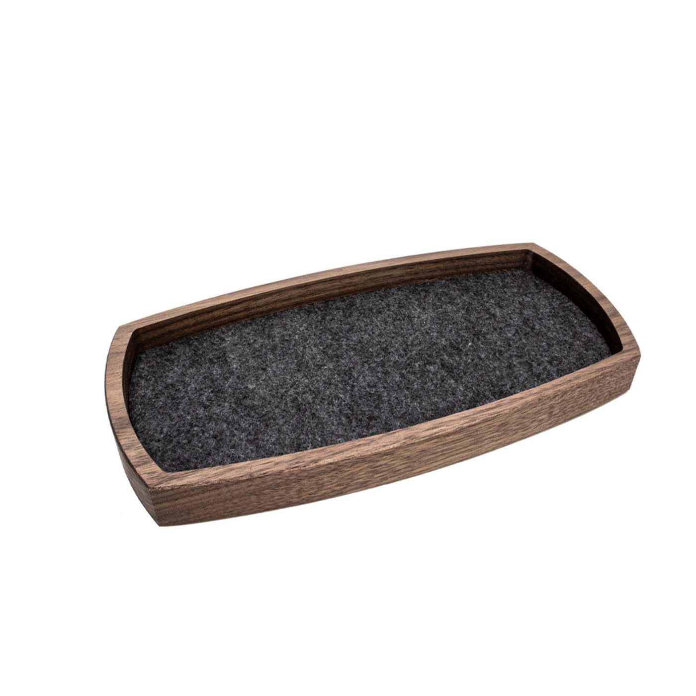 Rounded Rectangle Organizer One Chamber American Walnut