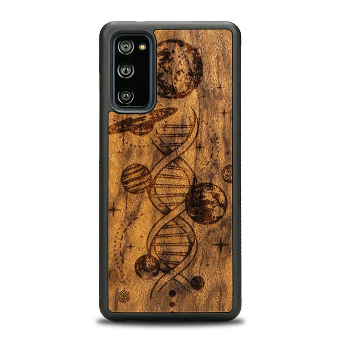 Samsung Galaxy S20 FE Drewniane etui na telefon - kosmiczne DNA (Imbuia)