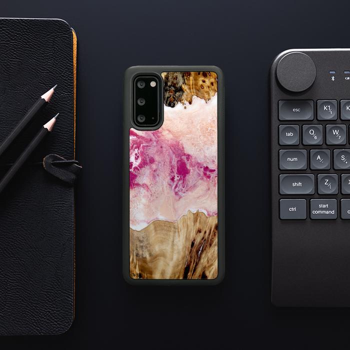 Etui na telefon Samsung Galaxy S20 wykonane z żywicy i drewna - Synergy#D119