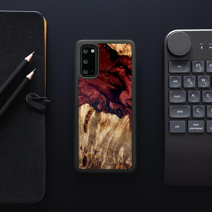 Etui na telefon Samsung Galaxy S20 wykonane z żywicy i drewna - Synergy#D121