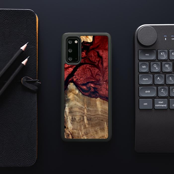 Etui na telefon Samsung Galaxy S20 wykonane z żywicy i drewna - Synergy#D122