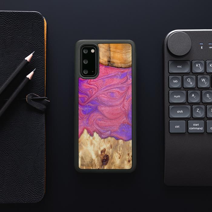 Samsung Galaxy S20 Handyhülle aus Harz und Holz - Synergy#D136