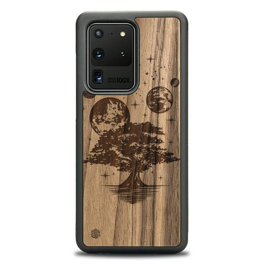 Samsung Galaxy S20 Ultra Handyhülle aus Holz - Galaktischer Garten