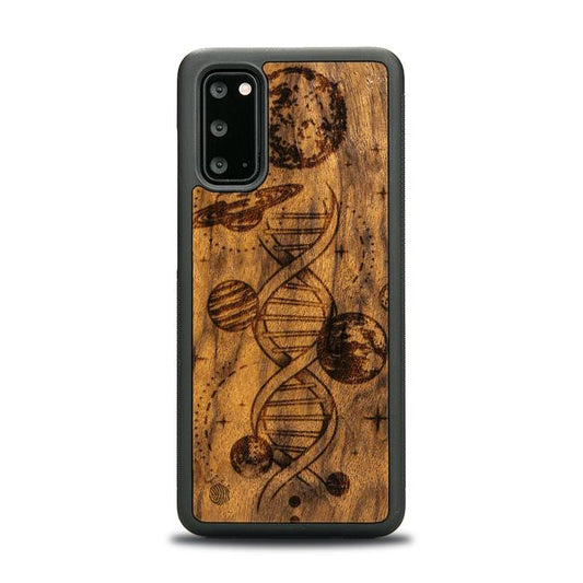 Samsung Galaxy Drewniane Etui na Telefon S20 - Kosmiczne DNA (Imbuia)