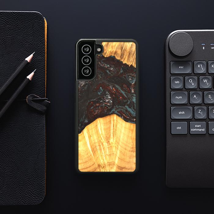 Samsung Galaxy S21 FE Etui na telefon z żywicy i drewna - SYNERGY#B42