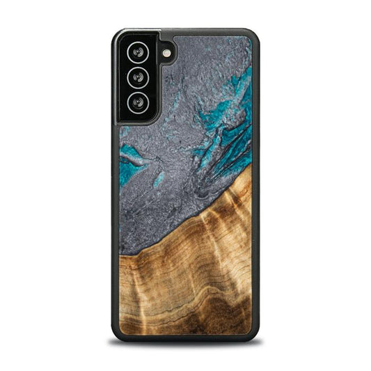 Samsung Galaxy S21 FE Handyhülle aus Harz und Holz - Synergy#C45