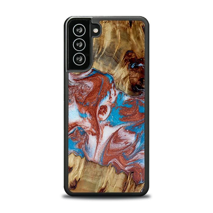 Samsung Galaxy S21 FE Handyhülle aus Harz und Holz - Synergy#D103
