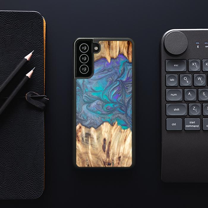 Samsung Galaxy S21 FE Etui na telefon z żywicy i drewna - Synergy#D107