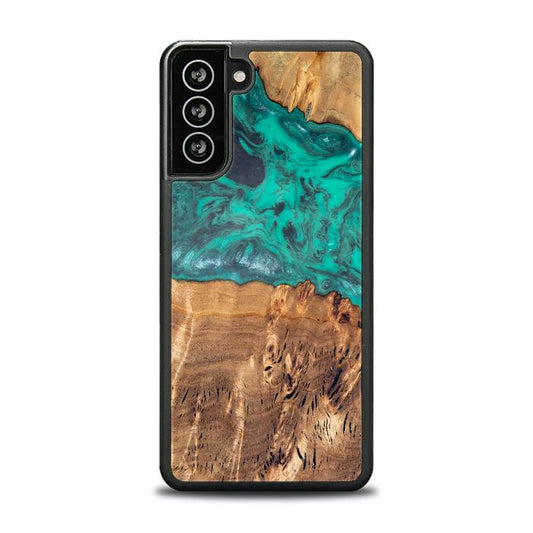 Samsung Galaxy S21 FE Handyhülle aus Harz und Holz - Synergy#D111