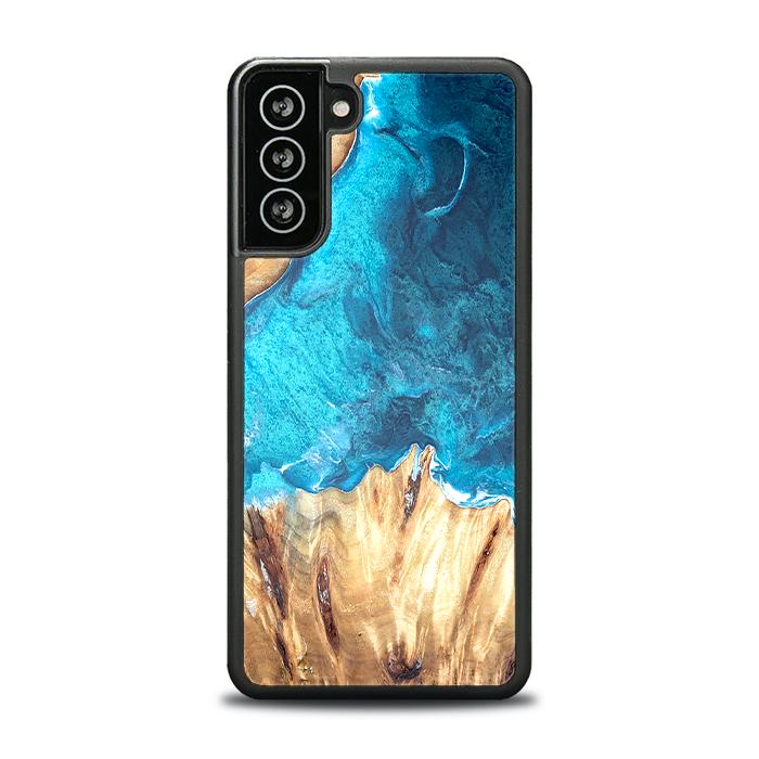 Samsung Galaxy S21 FE Handyhülle aus Harz und Holz - Synergy#D115