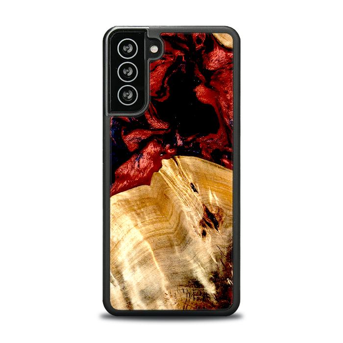 Samsung Galaxy S21 FE Handyhülle aus Harz und Holz - Synergy#D117