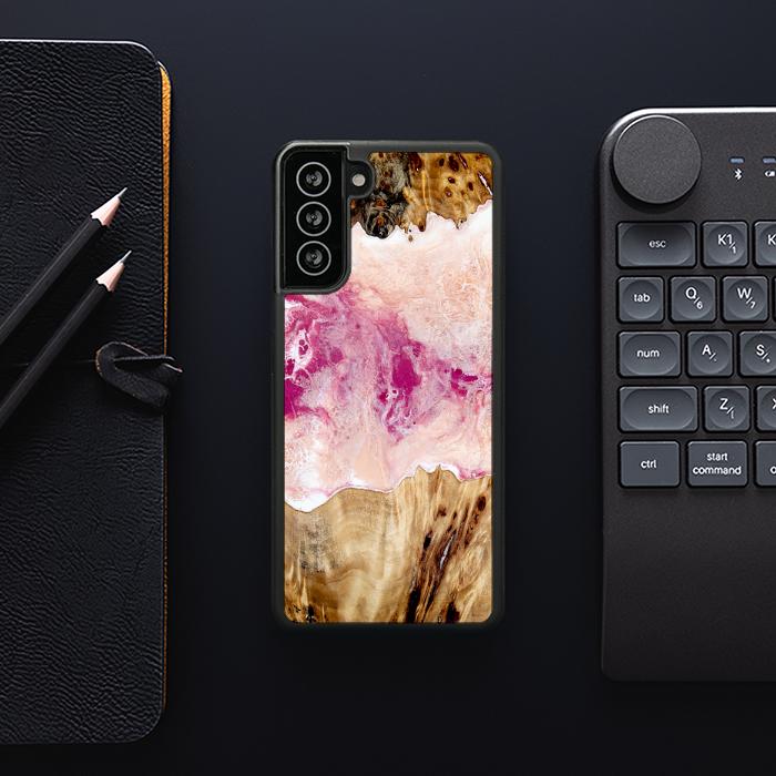 Samsung Galaxy S21 FE Etui na telefon z żywicy i drewna - Synergy#D119