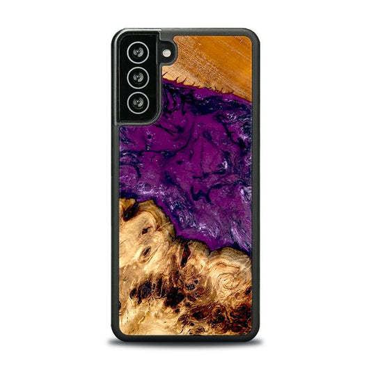 Samsung Galaxy S21 FE Handyhülle aus Harz und Holz - Synergy#D130