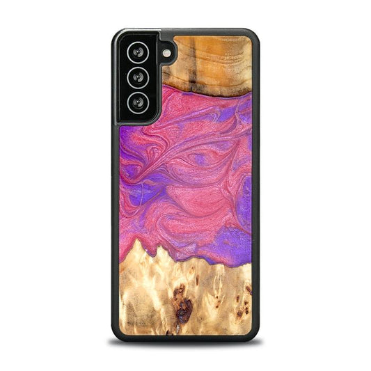 Samsung Galaxy S21 FE Handyhülle aus Harz und Holz - Synergy#D136