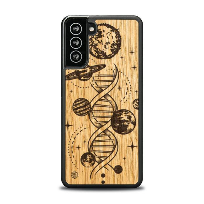 Samsung Galaxy S21 FE Drewniane etui na telefon - Space DNA (dąb)