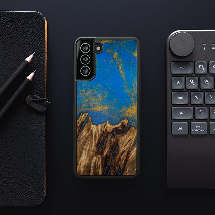 Samsung Galaxy S21 Plus Etui na telefon z żywicy i drewna - SYNERGY#C43