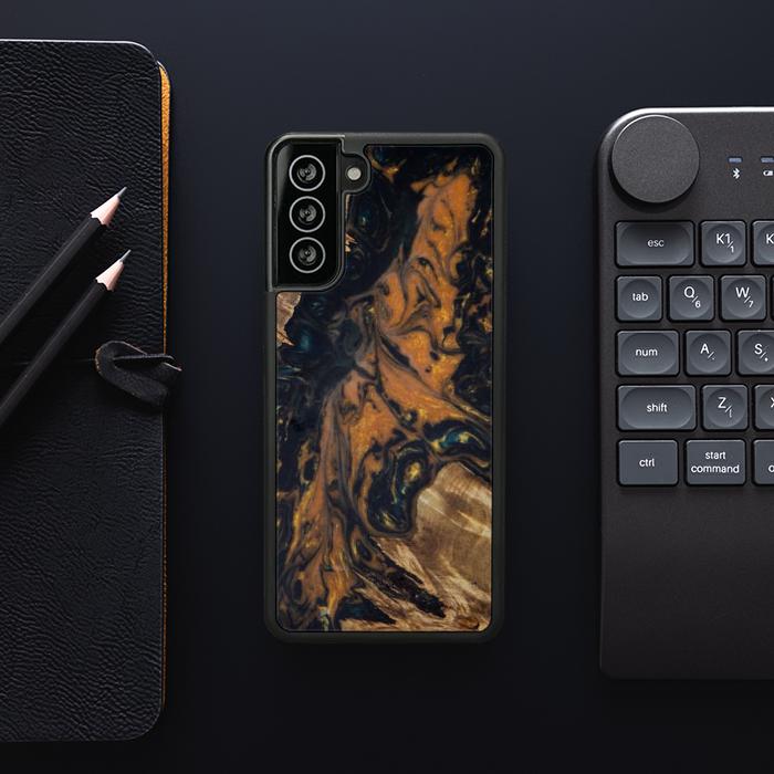 Samsung Galaxy S21 Plus Etui na telefon z żywicy i drewna - Synergy#162