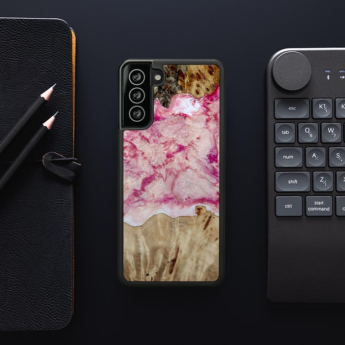 Samsung Galaxy S21 Plus Etui na telefon z żywicy i drewna - Synergy#D101