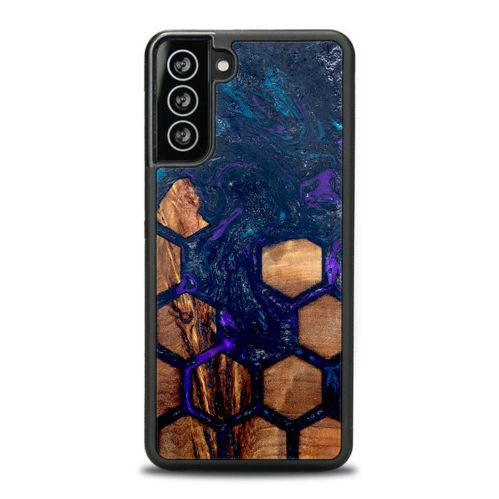 Samsung Galaxy S21 Plus Etui na telefon z żywicy i drewna - Synergy#D106