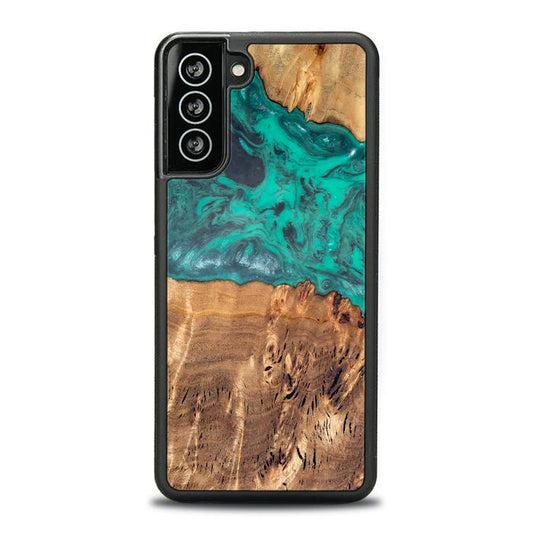 Samsung Galaxy S21 Plus Handyhülle aus Harz und Holz - Synergy#D111