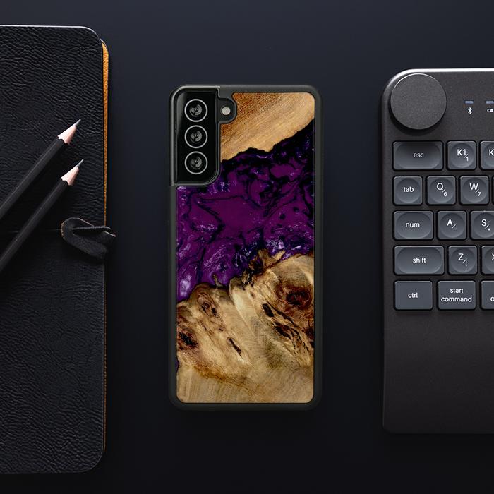 Samsung Galaxy S21 Plus Etui na telefon z żywicy i drewna - Synergy#D113