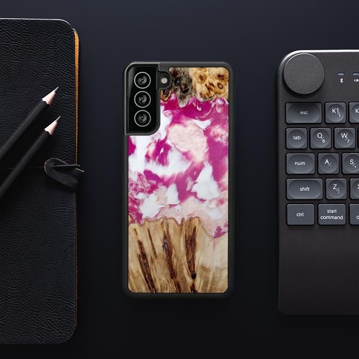 Samsung Galaxy S21 Plus Etui na telefon z żywicy i drewna - Synergy#D124