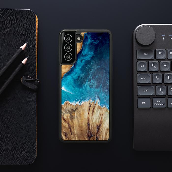 Samsung Galaxy S21 Plus Etui na telefon z żywicy i drewna - Synergy#D126