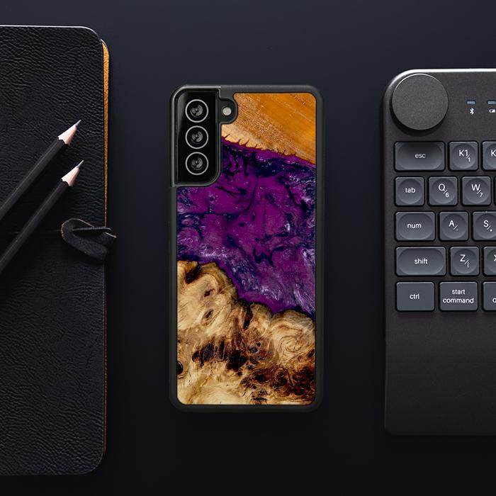 Samsung Galaxy S21 Plus Etui na telefon z żywicy i drewna - Synergy#D130