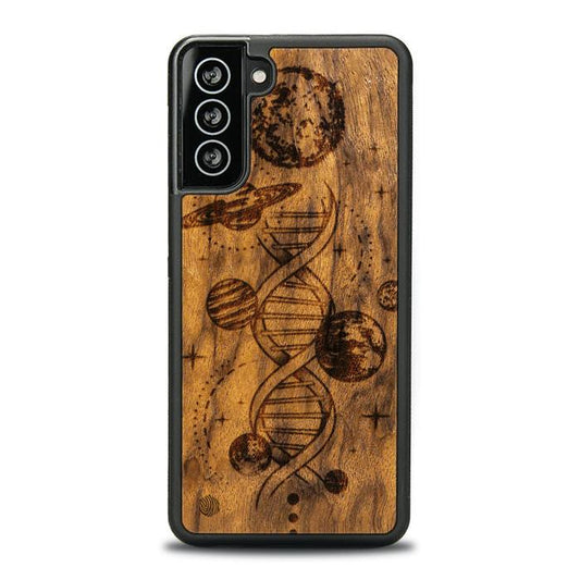Samsung Galaxy S21 Plus Handyhülle aus Holz - Space DNA (Imbuia)