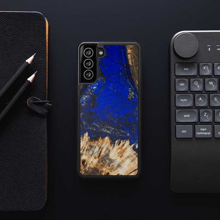 Etui na telefon Samsung Galaxy S21 wykonane z żywicy i drewna - SYNERGY#176