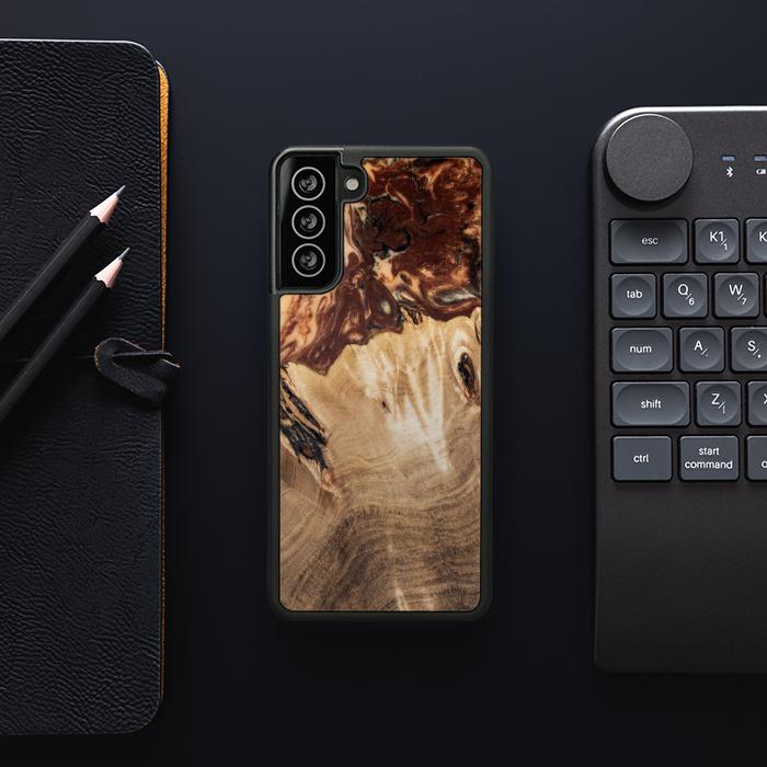 Etui na telefon Samsung Galaxy S21 wykonane z żywicy i drewna - SYNERGY#A100